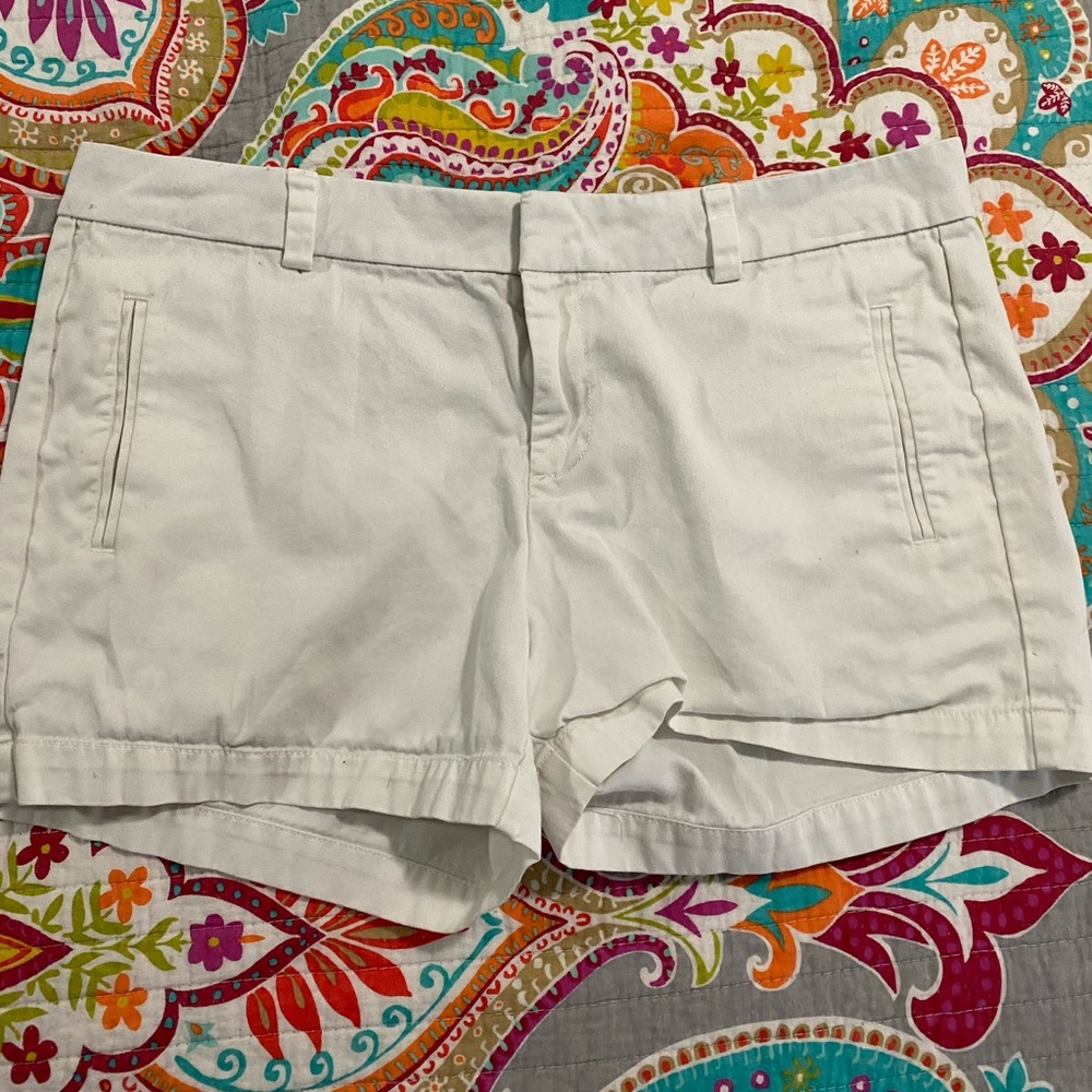 Solid white shorts